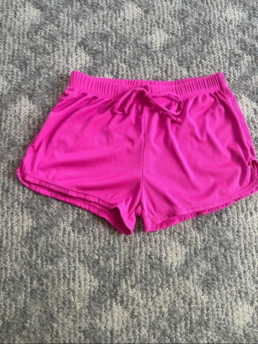 Women's Hot Pink Drawstring Lounge Shorts